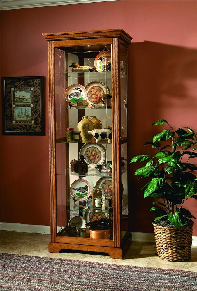 Pulaski Furniture Curios Golden Oak III Two Way Sliding Door Curio